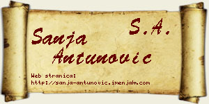 Sanja Antunović vizit kartica